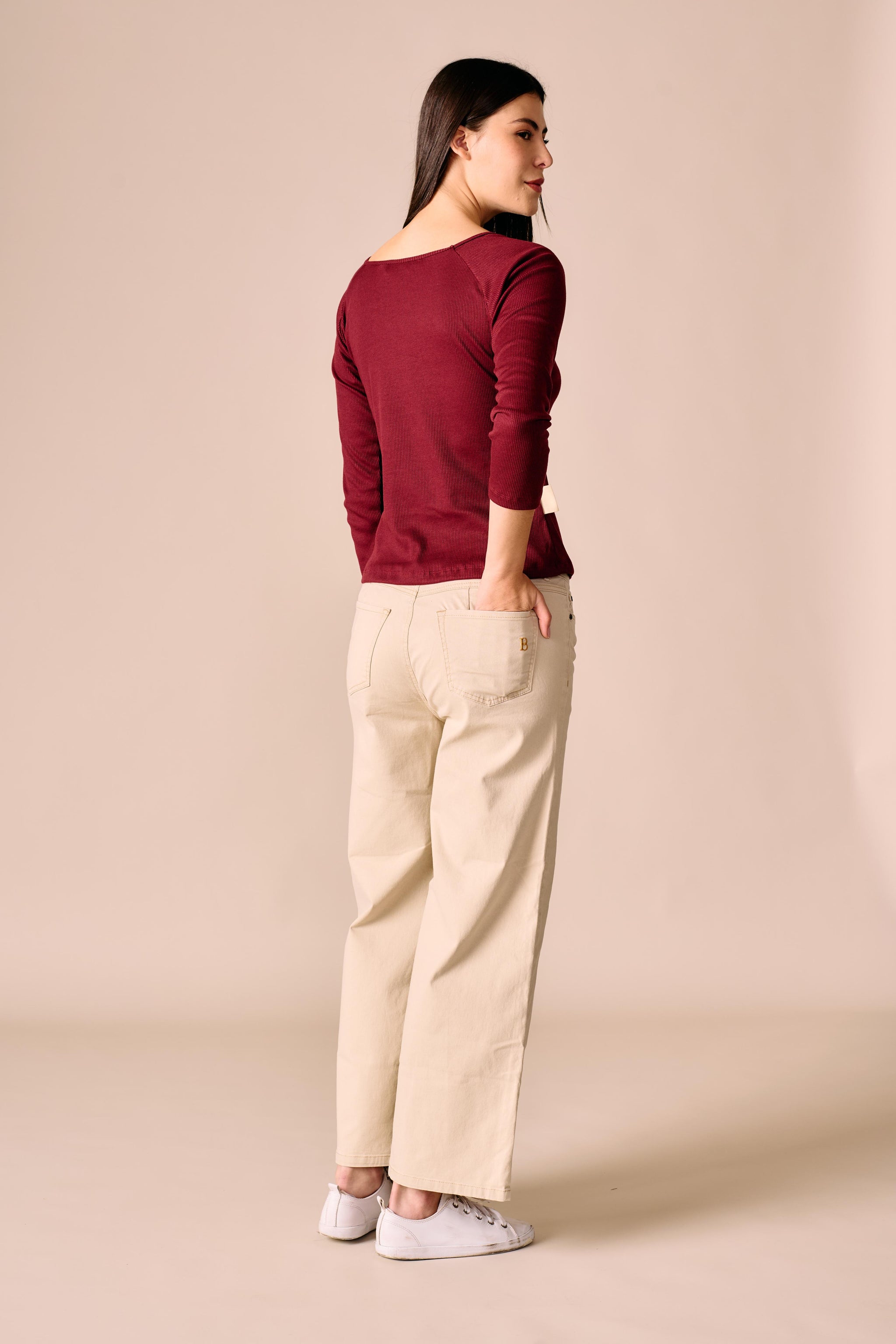 Pantalón Mys - Loose Fit Beige