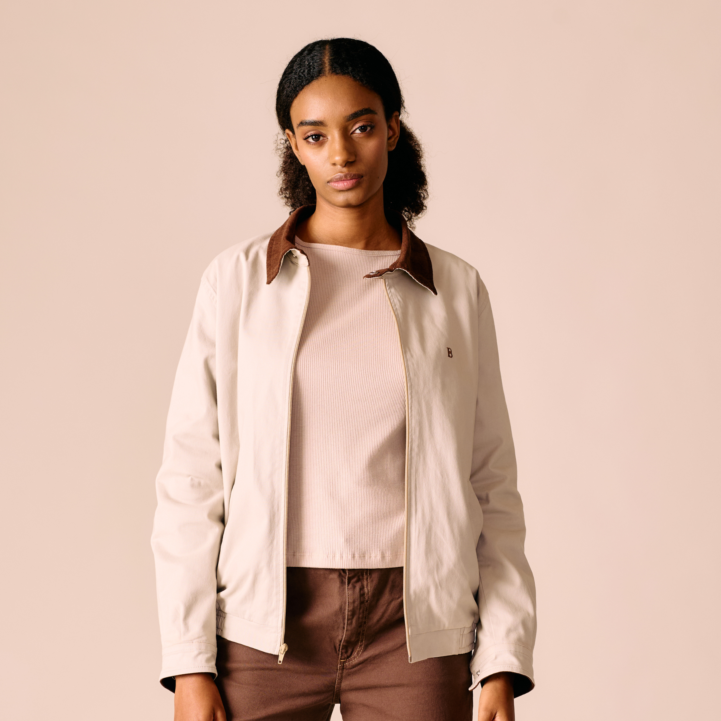 Chaqueta Fika - Beige con Cuello de Pana