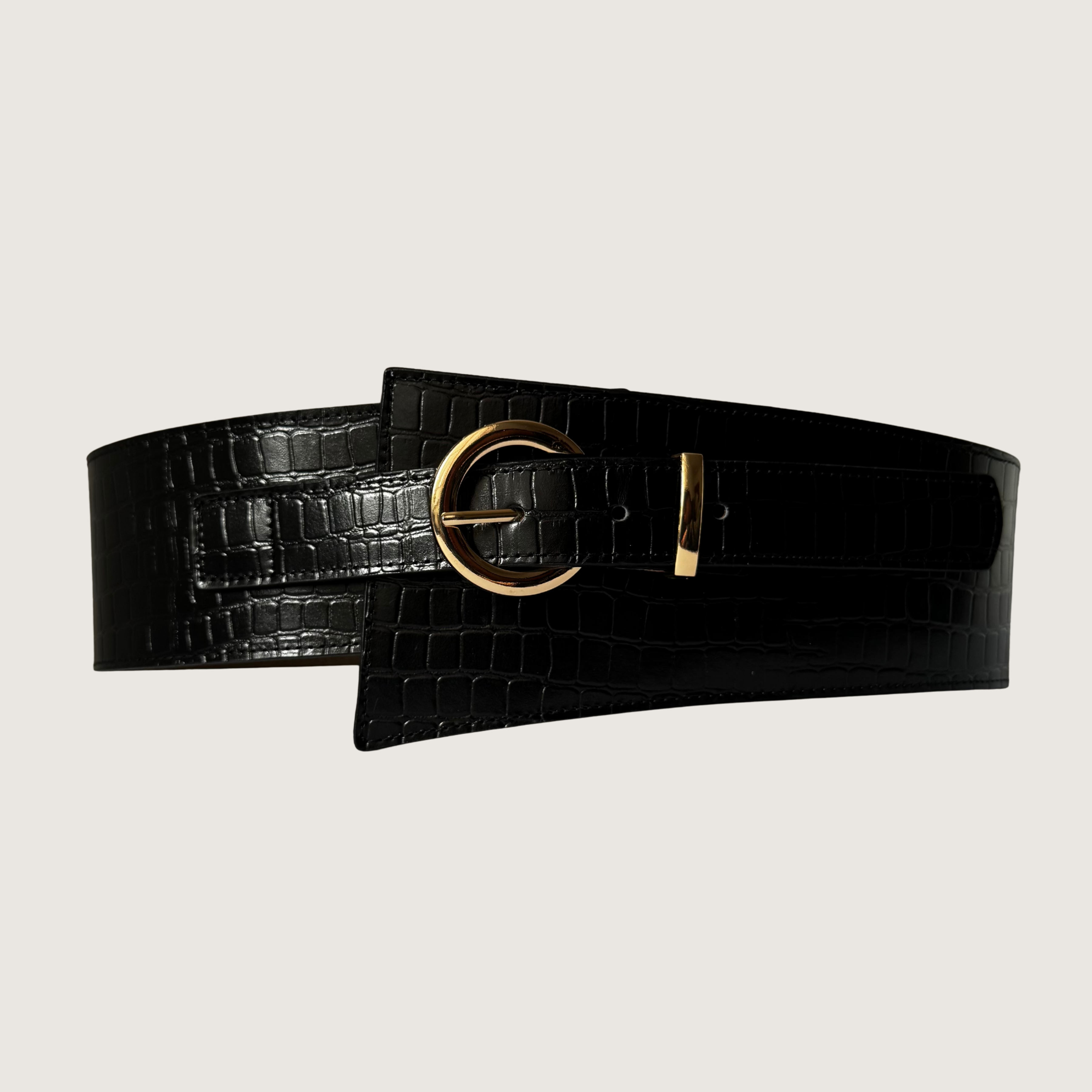 Cinturón tipo Fajón Classic - Croco Negro