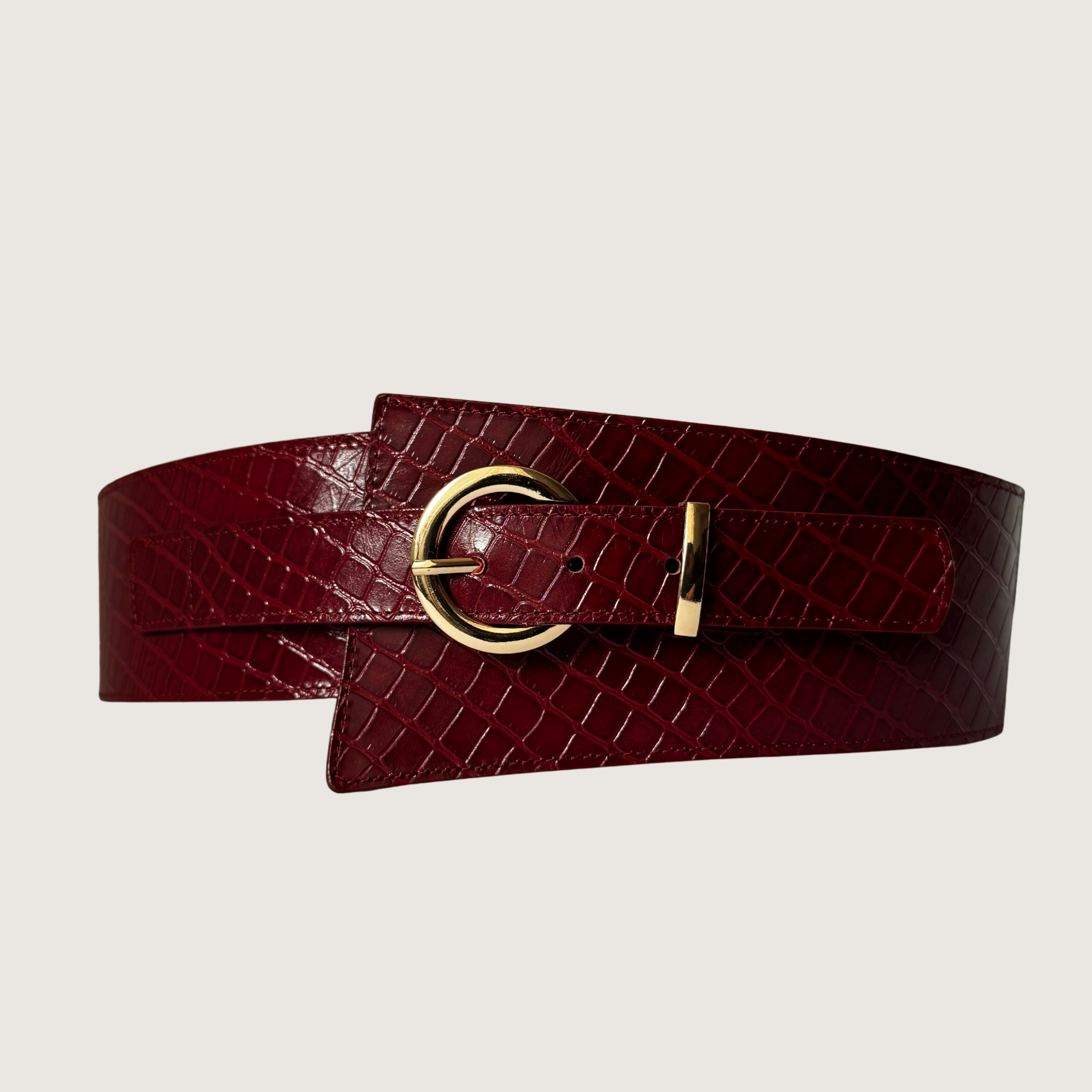 Cinturón tipo Fajón Classic - Croco Vinotinto